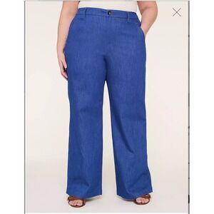 Lane Bryant High Rise Wide Leg Trouser Jeans Plus Size 16S Minimalist Modern